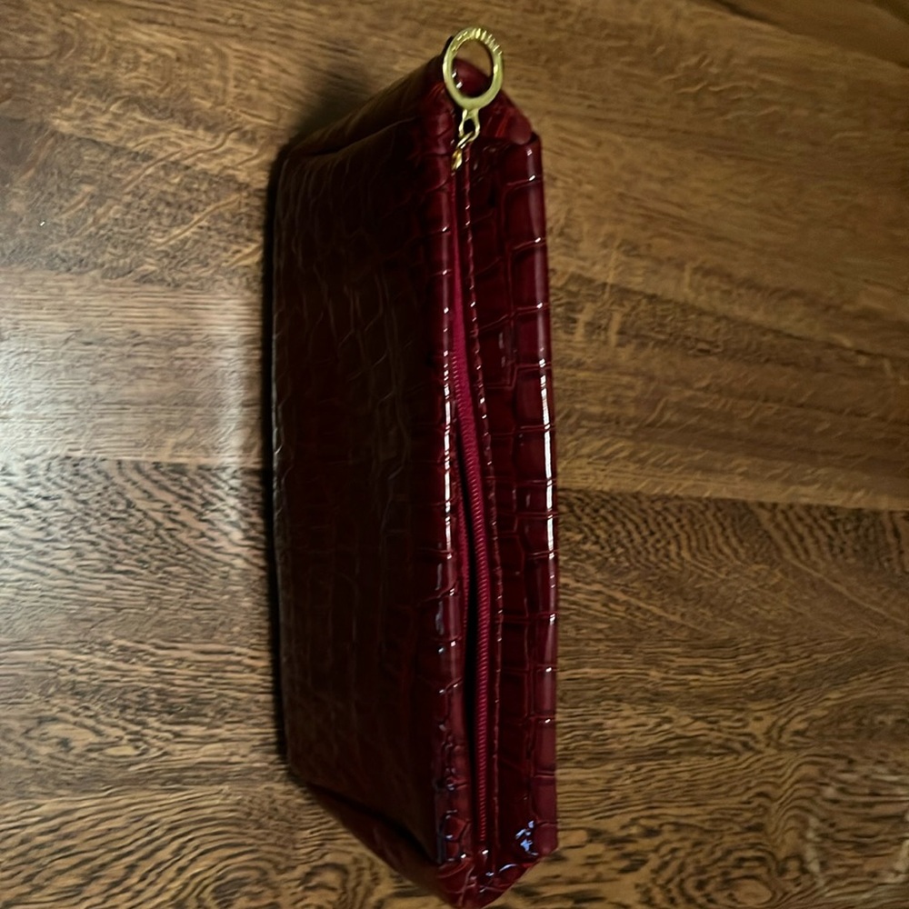 Estée Lauder Maroon crocodile embossed Makeup Bag
